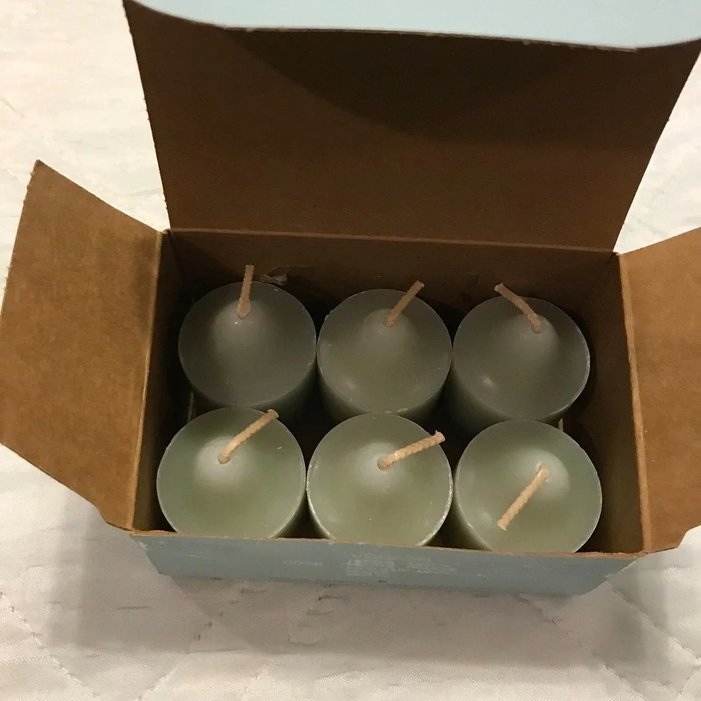 Partylite Box of 6 NOS Herbal Mint‎ Votive Candles V06658 - Picture 3 of 4
